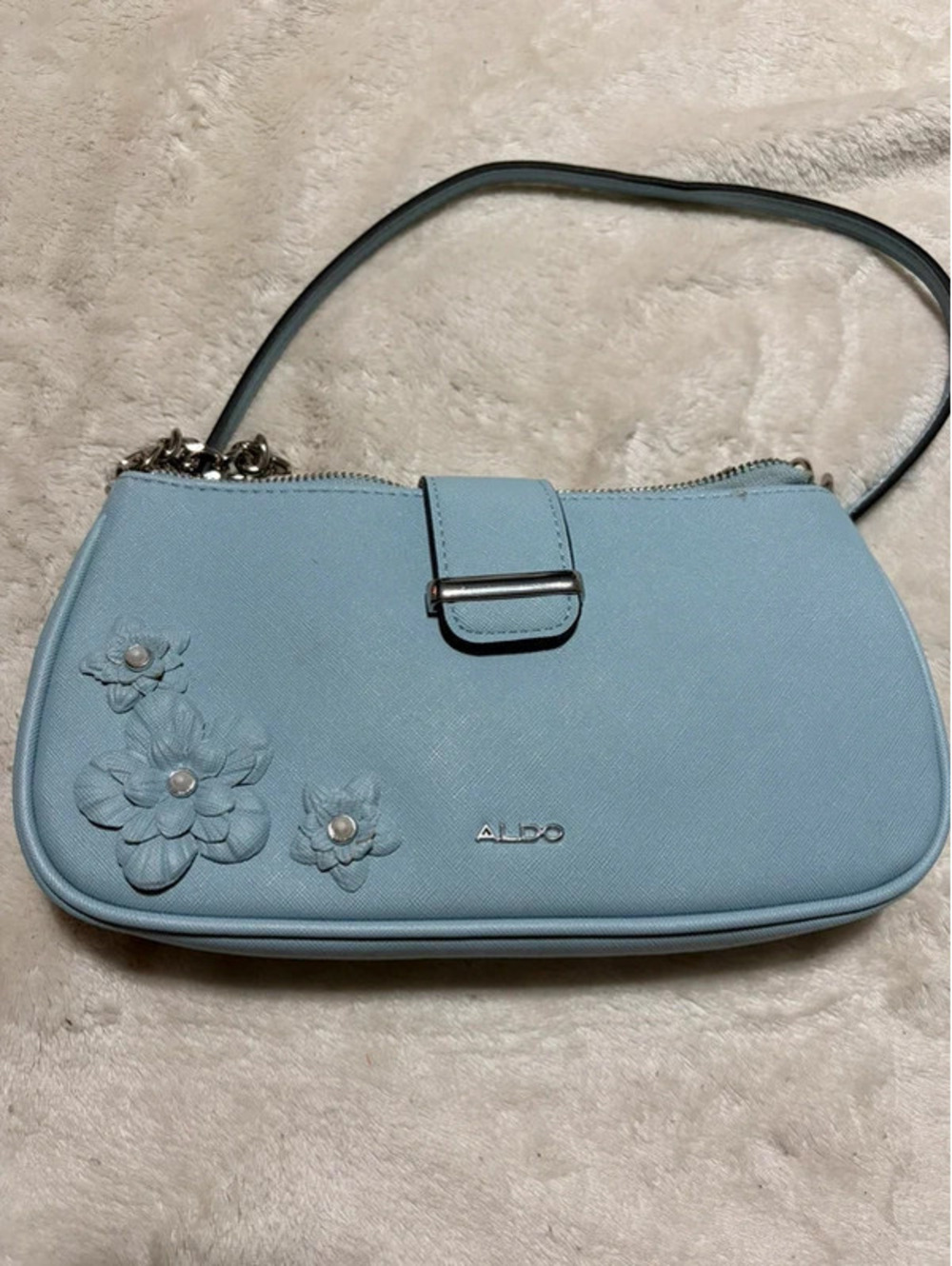 Aldo Blue Flower Handbag Purse